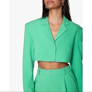 WeWoreWhat x Danielle Bernstein Green Cropped Blazer M